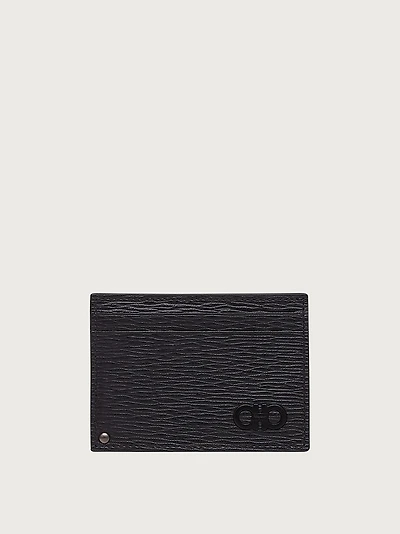 Gancini card holder with pull-out ID window