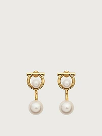 Gancini earrings with synthetic pearls