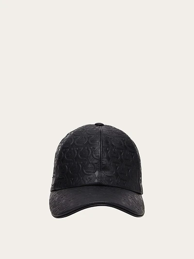 Leather Gancini baseball cap
