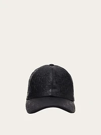 Leather Gancini baseball cap
