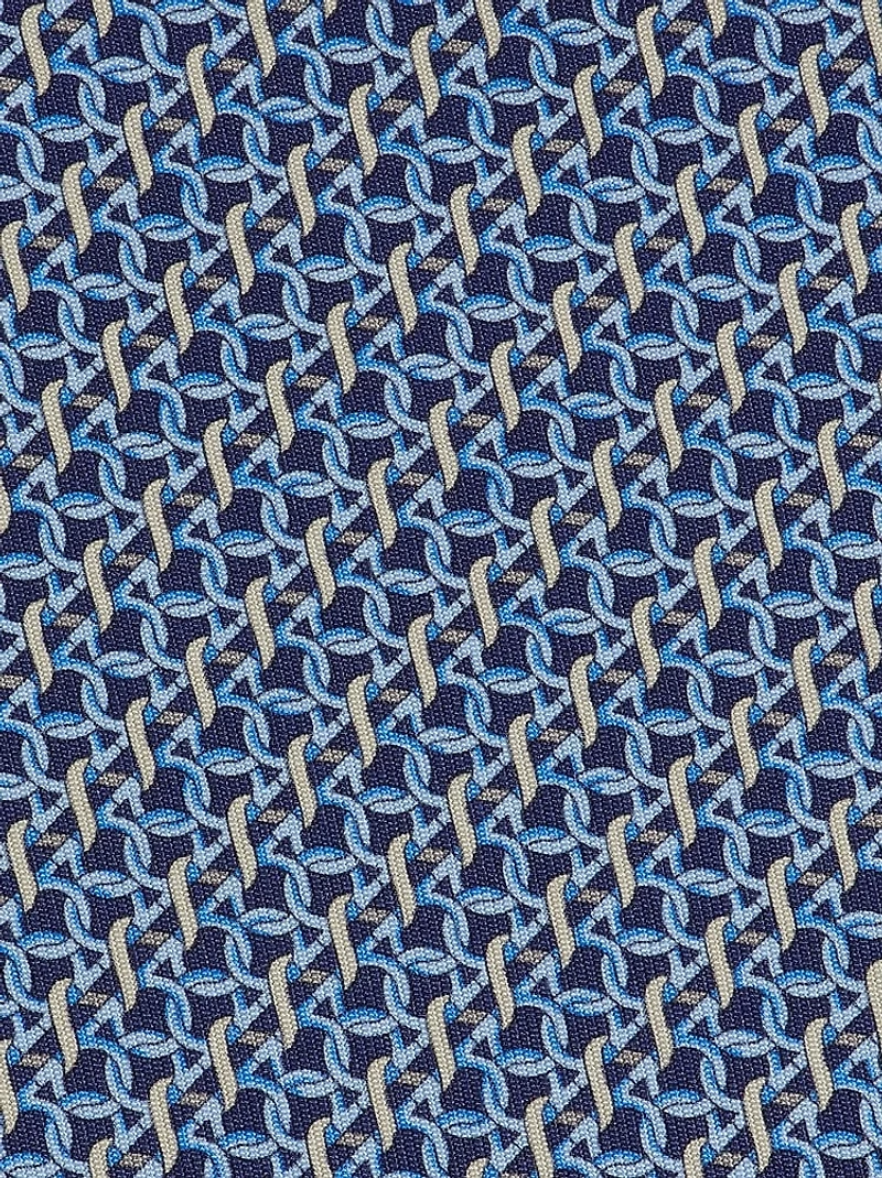 Gancini print silk tie