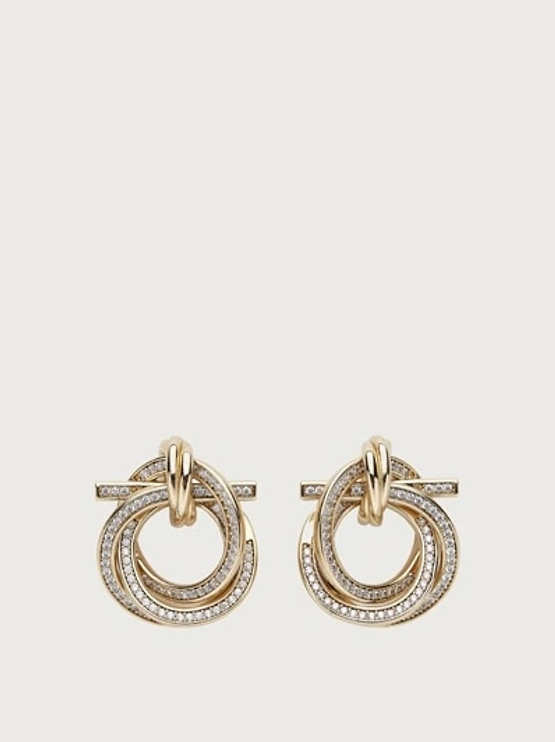 Twisted Gancini earrings with crystals