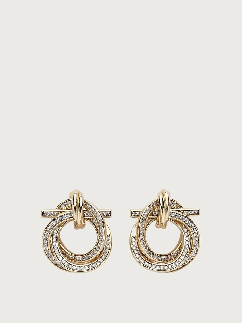 Twisted Gancini earrings with crystals