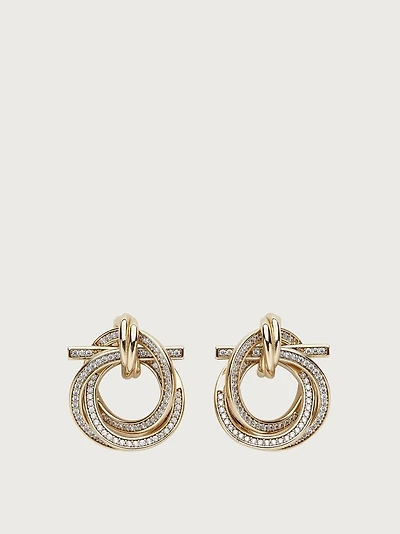 Twisted Gancini earrings with crystals