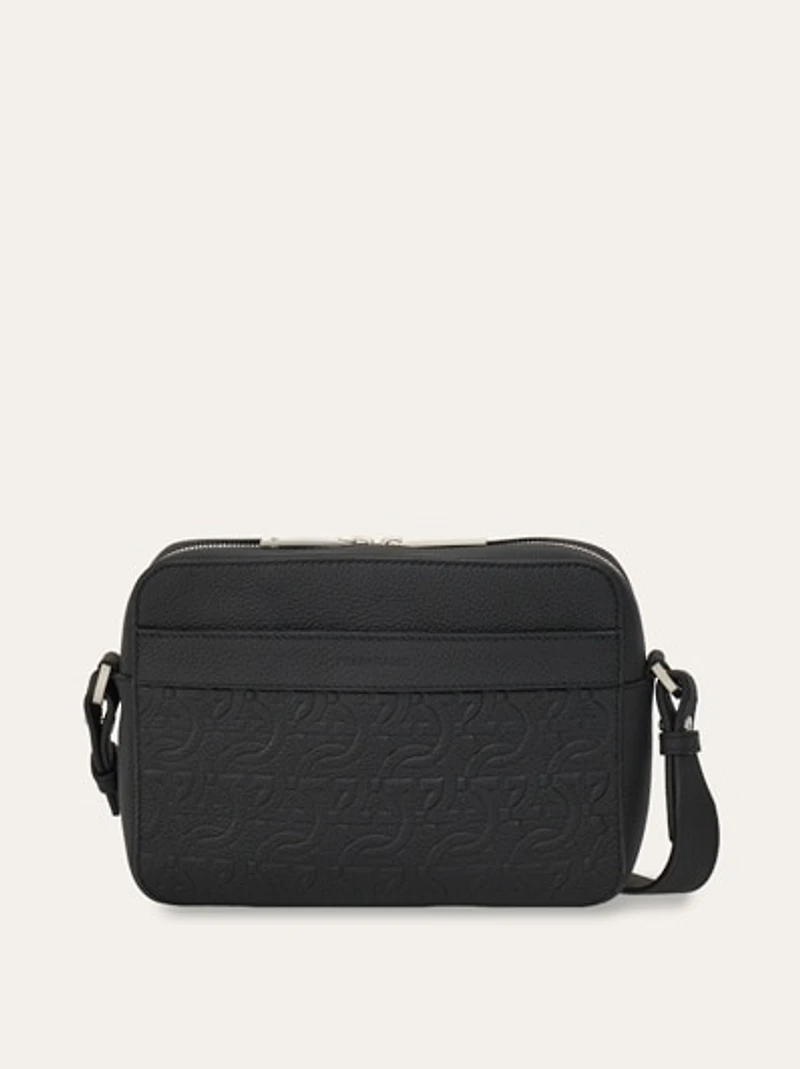 Embossed Gancini crossbody bag