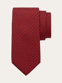 Woven print silk tie