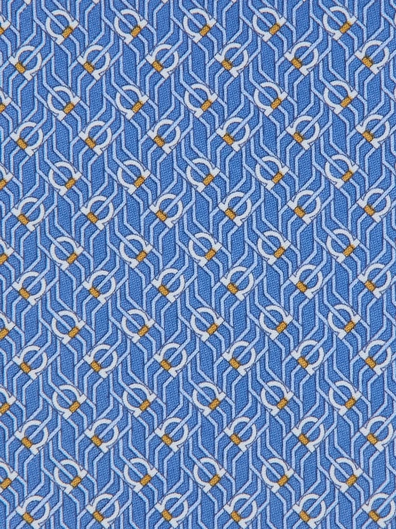 Tetris print silk tie