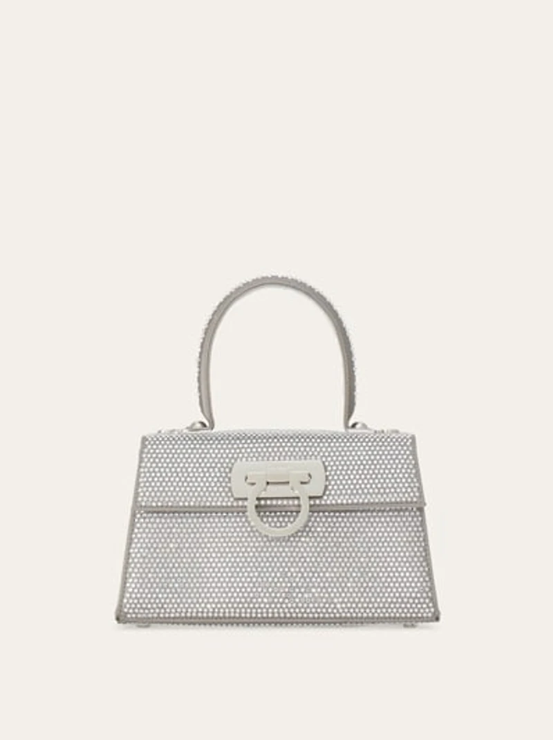 East-West Iconic Top Handle with crystals (S)