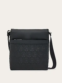 Embossed Gancini messenger bag