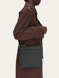 Embossed Gancini messenger bag