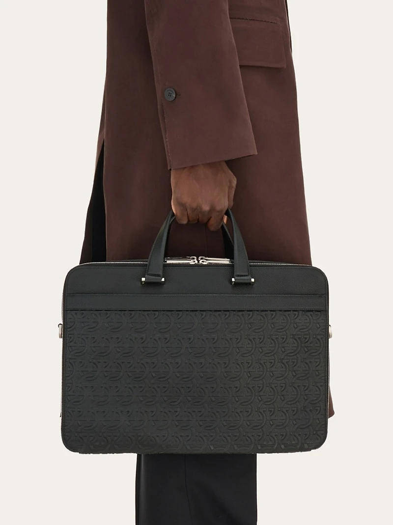 Embossed Gancini briefcase