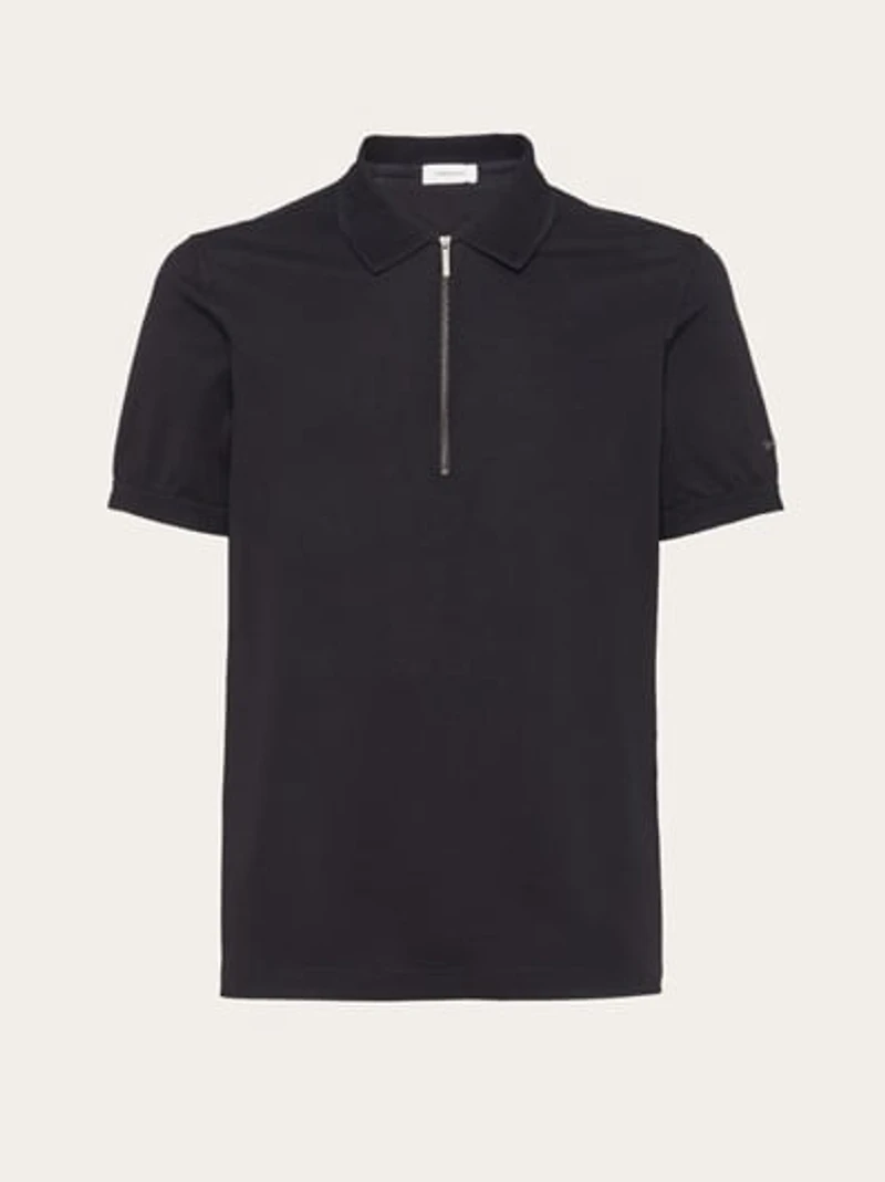 Polo with zip collar