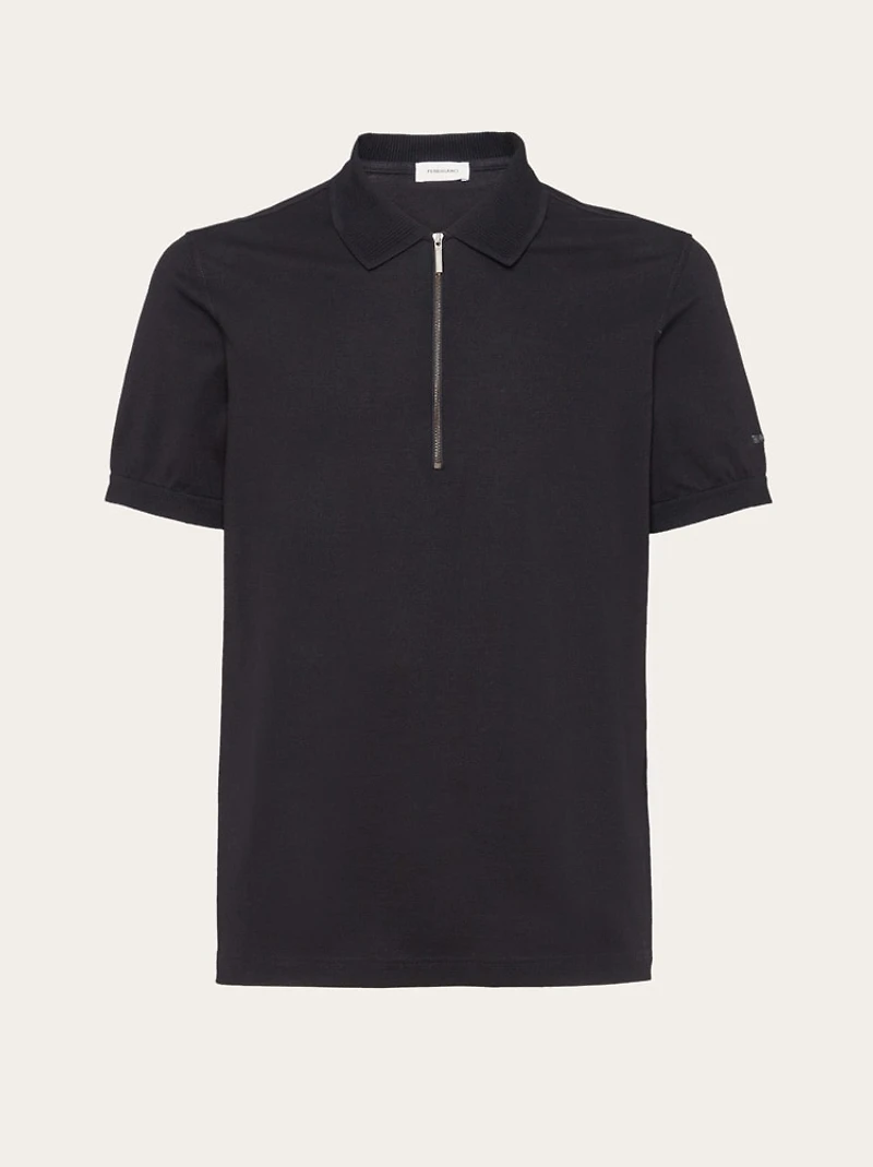 Polo with zip collar