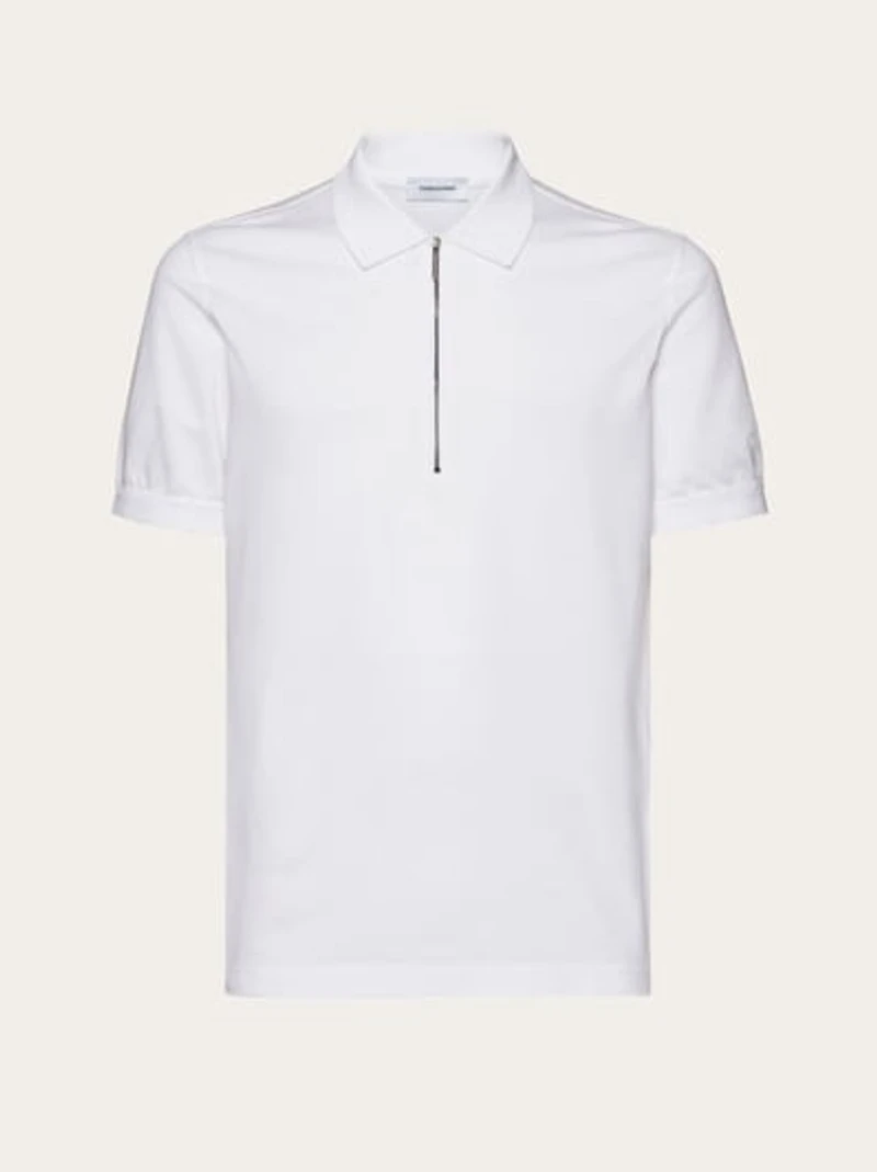 Polo with zip collar