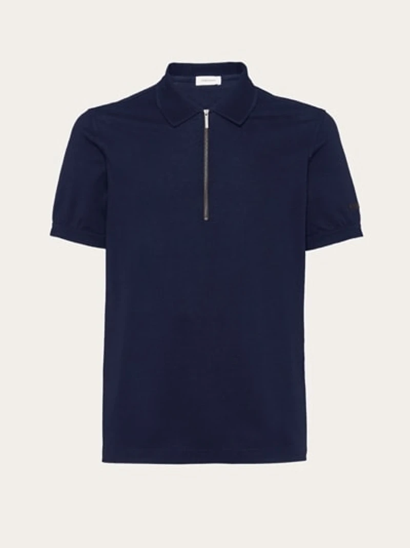 Polo with zip collar
