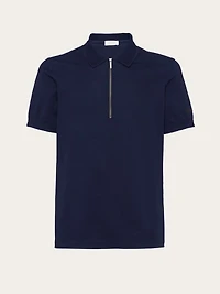 Polo with zip collar