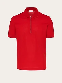 Polo with zip collar