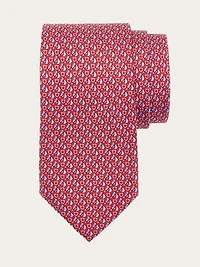 Equestrian print silk tie