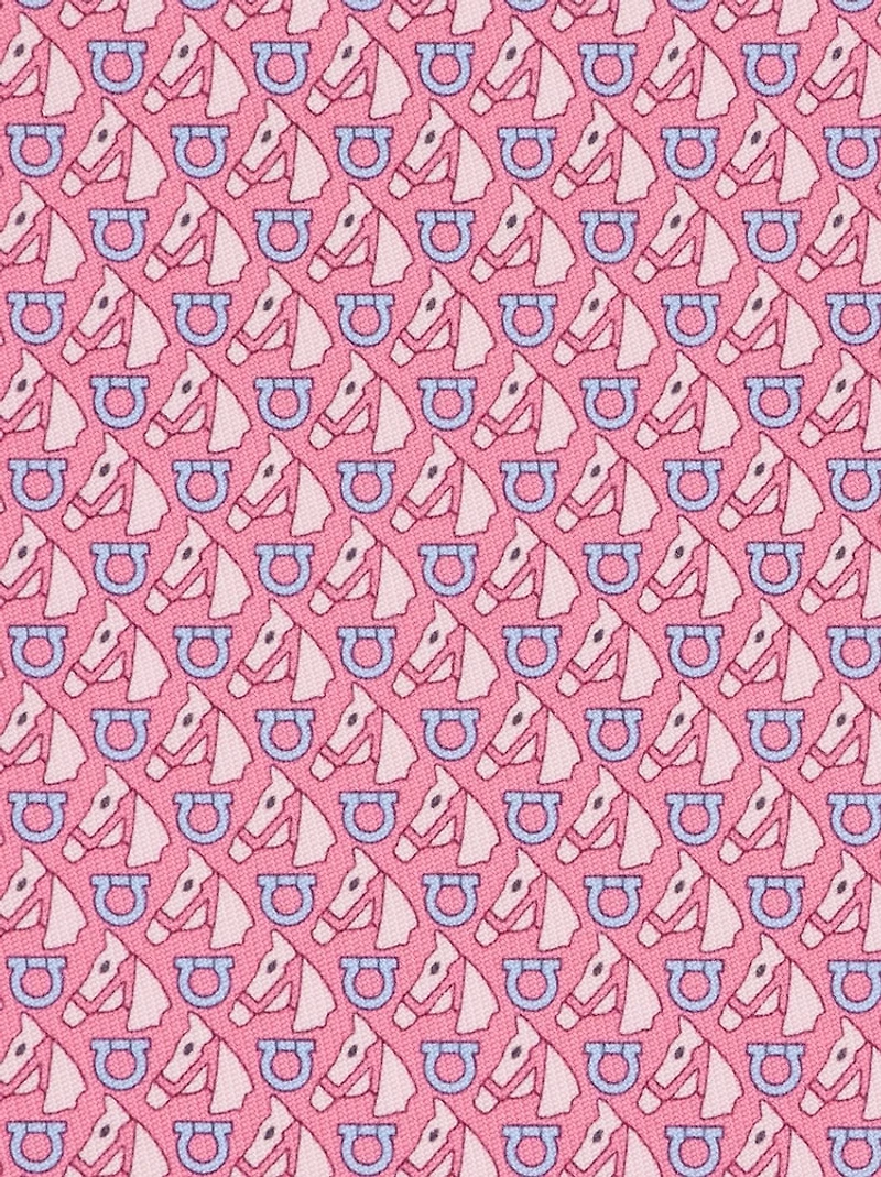 Equestrian print silk tie