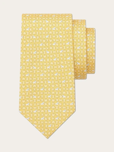Puzzle print silk tie