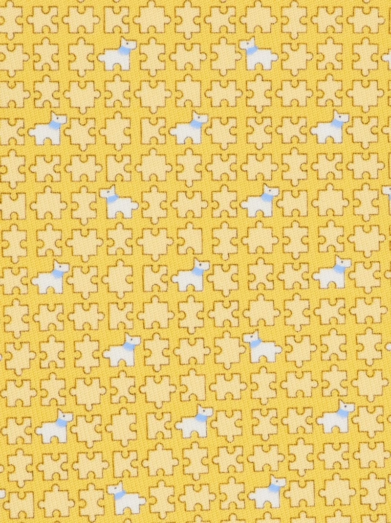 Puzzle print silk tie