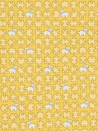 Puzzle print silk tie