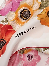 Anemone print silk foulard