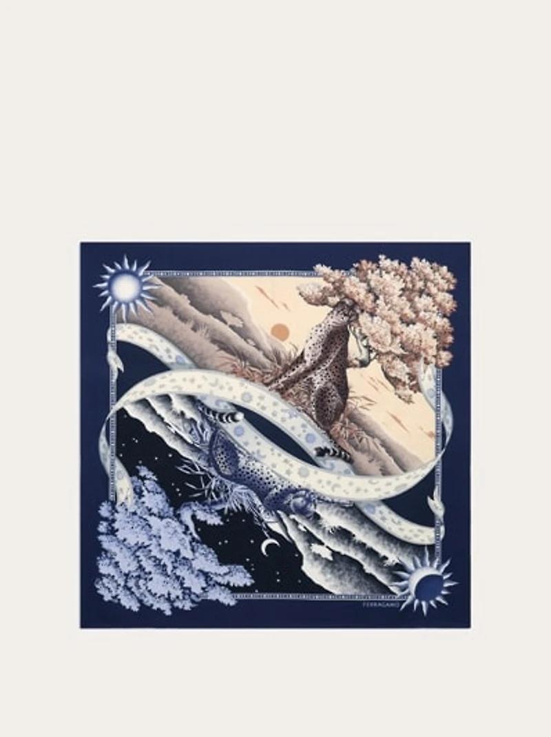 Day & Night print silk foulard