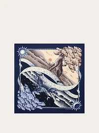 Day & Night print silk foulard