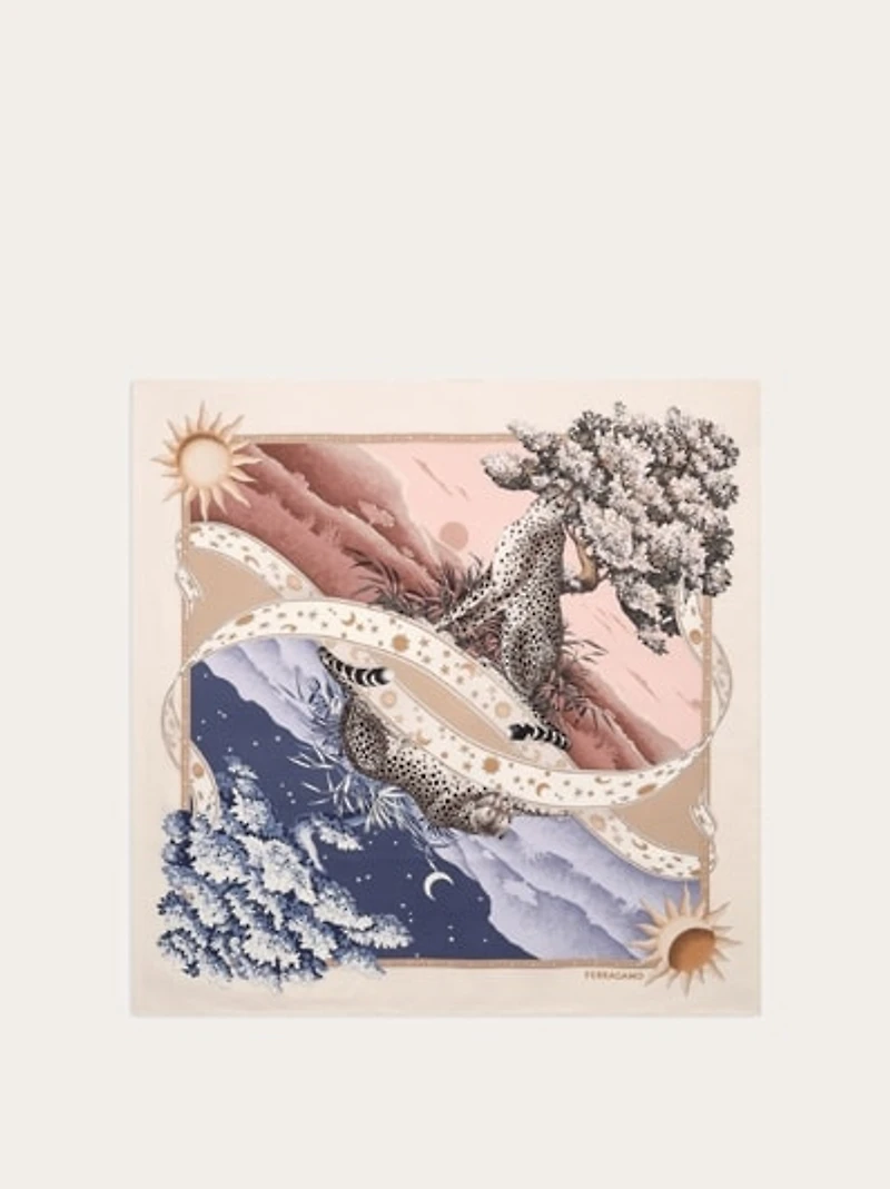 Day & Night print silk foulard