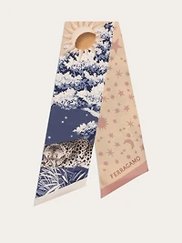 Day & Night print silk bandeau