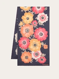 Anemone print silk scarf