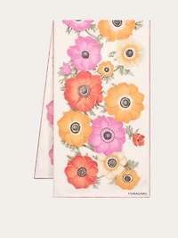 Anemone print silk scarf