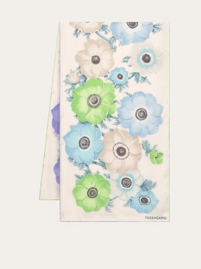 Anemone print silk scarf