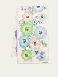 Anemone print silk scarf