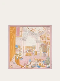 Atelier print silk foulard