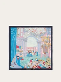 Atelier print silk foulard