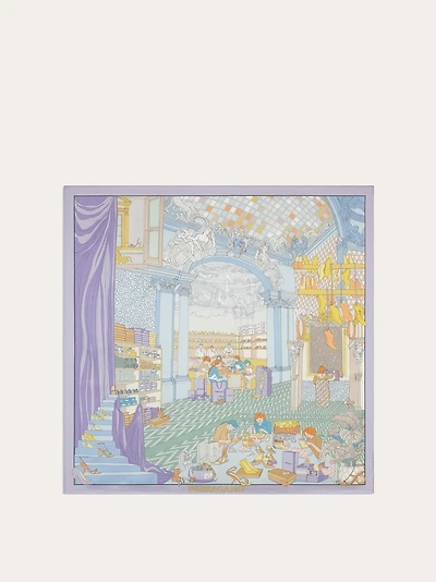 Atelier print silk foulard