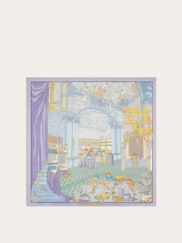 Atelier print silk foulard