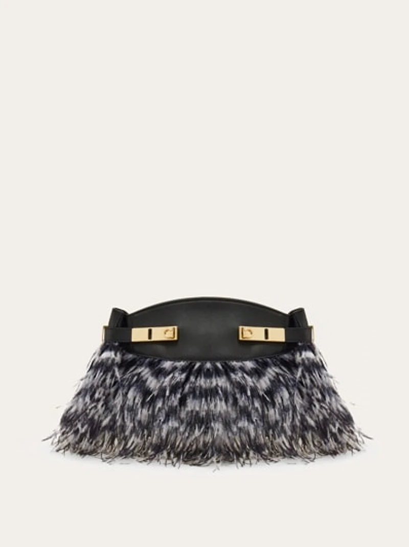 Hug soft crossbody bag with feathers (XS