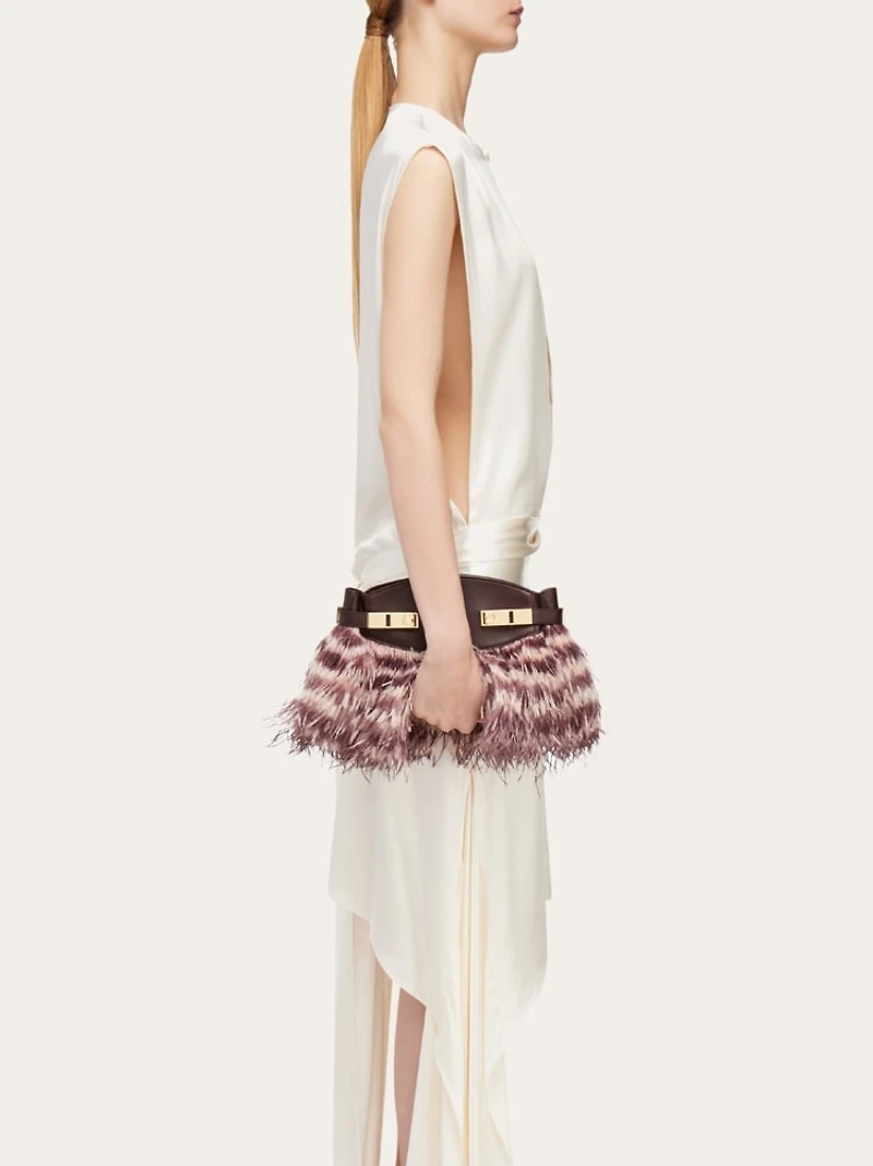 Hug soft crossbody bag with feathers (XS