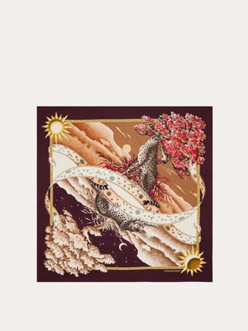 Day & Night print silk foulard