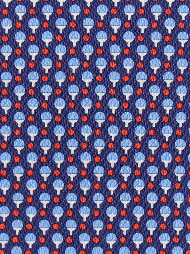 Ping pong print silk tie