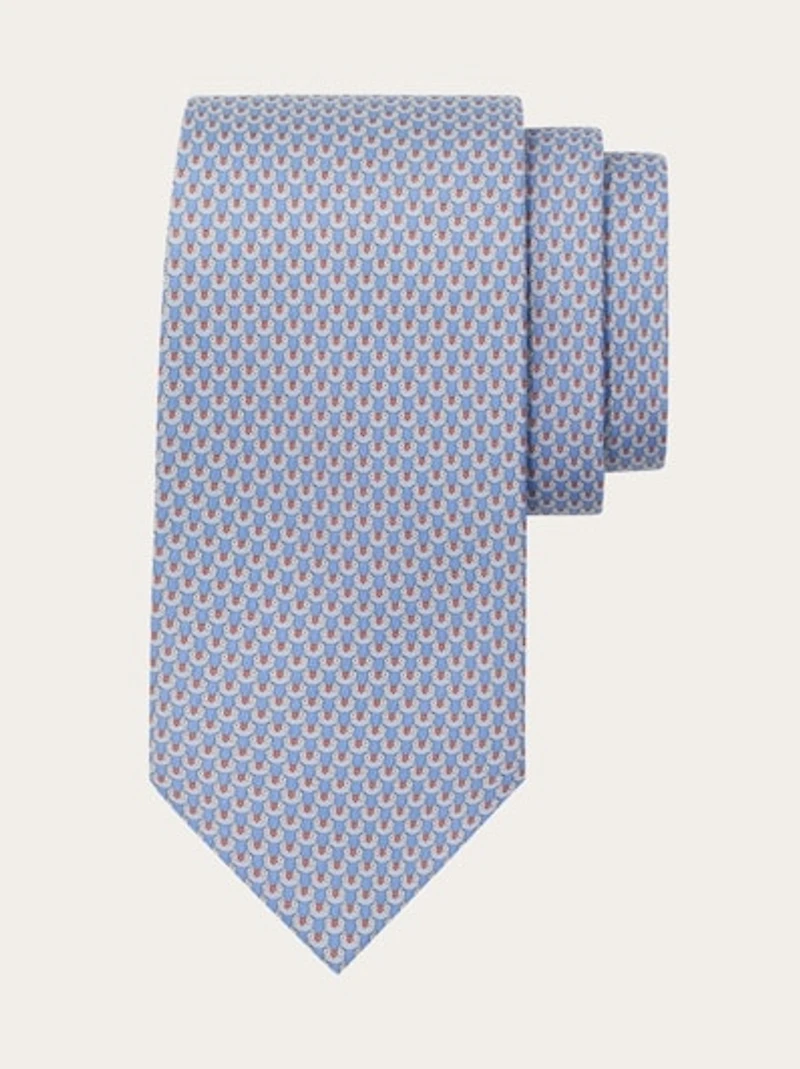 Owl print silk tie