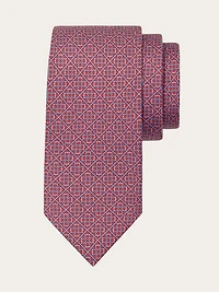 Square Gancini print silk tie