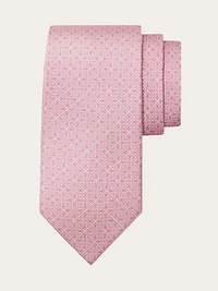 Square Gancini print silk tie