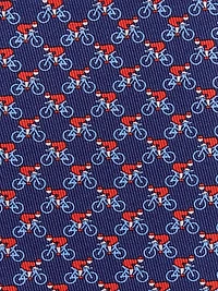 Cyclist print silk tie