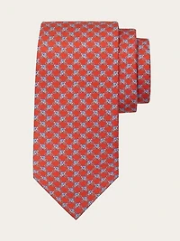 Cyclist print silk tie