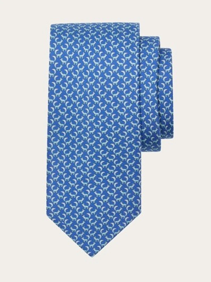 Paw print silk tie