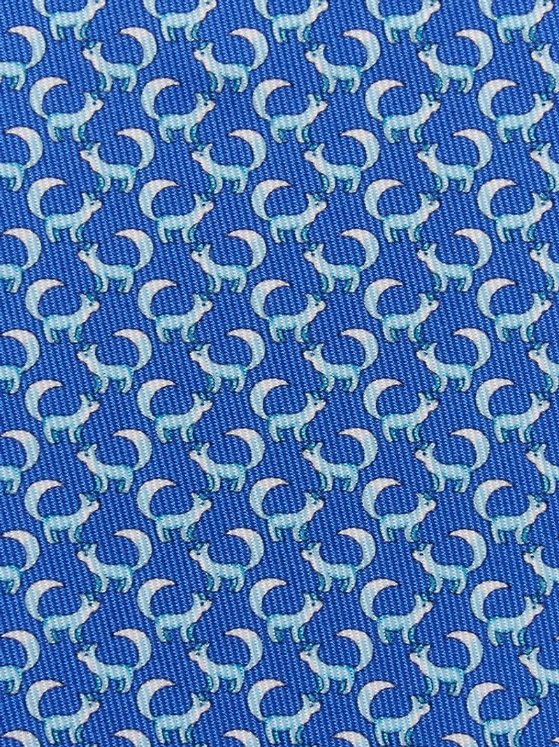 Paw print silk tie